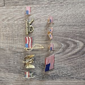 Lot of 9 Vintage American Brooches & Pins